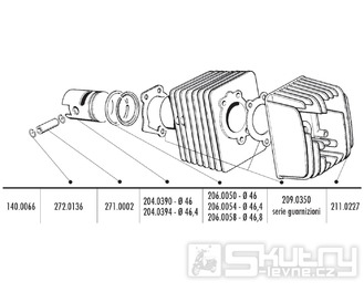 Ségrovka pístního čepu Polini 12mm pro Piaggio, Vespa Ciao