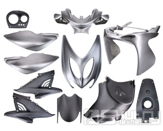 Sada plastů kapotáže černá / šedá, matná 11 dílná pro Yamaha Aerox, MBK Nitro 50ccm -2013