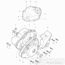 04 Kryt motoru - Hyosung RT 125D Karion