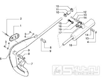 T15 Výfuk, tlumič výfuku - Gilera RK 50 (VTBC 08000 0001001)