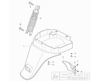 36 Zadní blatník / Zadní tlumič - Hyosung SB 50 Cab 1997-