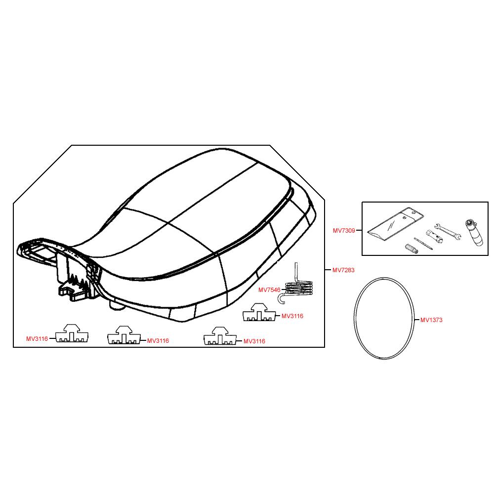 F09 Sedačka / Nářadí - Kymco MXU 450i LC90AE