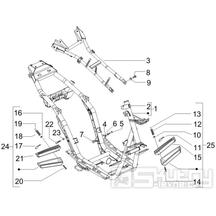 2.01 Rám, stupačky - Gilera Runner 50 SP 2010-2012 (ZAPC46100, ZAPC46300, ZAPC4610001)