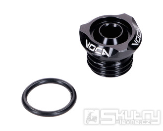 Olejová zátka VOCA V2 CNC černá pro Minarelli AM, Generic, KSR-Moto, Keeway, Motobi, Ride, 1E40MA, 1E40MB