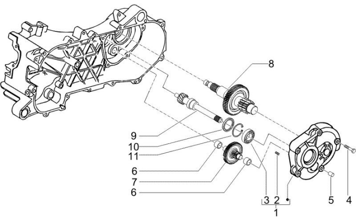 1.25 Převodovka - Gilera Runner 50 SP 2008-2009 (ZAPC46100)