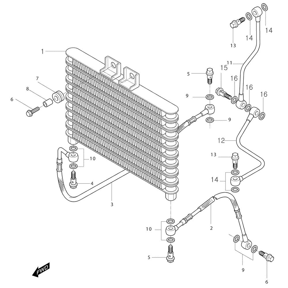 FIG03 Olejový chladič - Hyosung GT 250i NE (Naked)