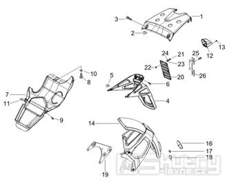 2.37 Zadní kryt, blatník - Gilera Runner 200 VXR 4T LC Race 2006 (ZAPM46400)