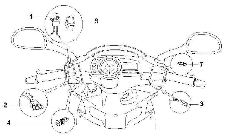 6.01 Přepínače světel a blinkrů, tlačítko startování a houkačky - Gilera Runner 50 SP 2005-2006 (ZAPC46100)