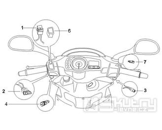 6.01 Přepínače světel a blinkrů, tlačítko startování a houkačky - Gilera Runner 50 SP 2005-2006 (ZAPC46100)