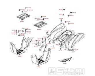 F12 Zadní plastová část / stupačky - Kymco Maxxer 50