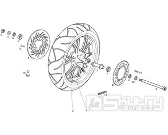 66.09 Zadní kolo, brzdový kotouč, rozeta - Gilera SMT 50 Racing D50B0 od roku 2011 (ZAPABB00)