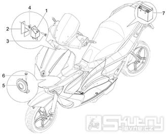 6.05 Baterie, houkačka, relé - Gilera Runner 200 ST 4T LC 2008-2011 (ZAPM46401)