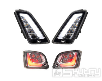 Sada LED blinkrů SIP přední a zadní, čiré, pro Vespa GTS, GTS Super, GTV (od 2014)