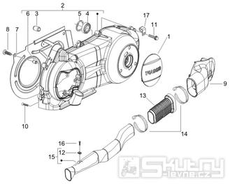 1.15 Kryt variátoru, přívod vzduchu pro variátor - Gilera Runner 125 VX 4T 2006-2007 UK (ZAPM46300)