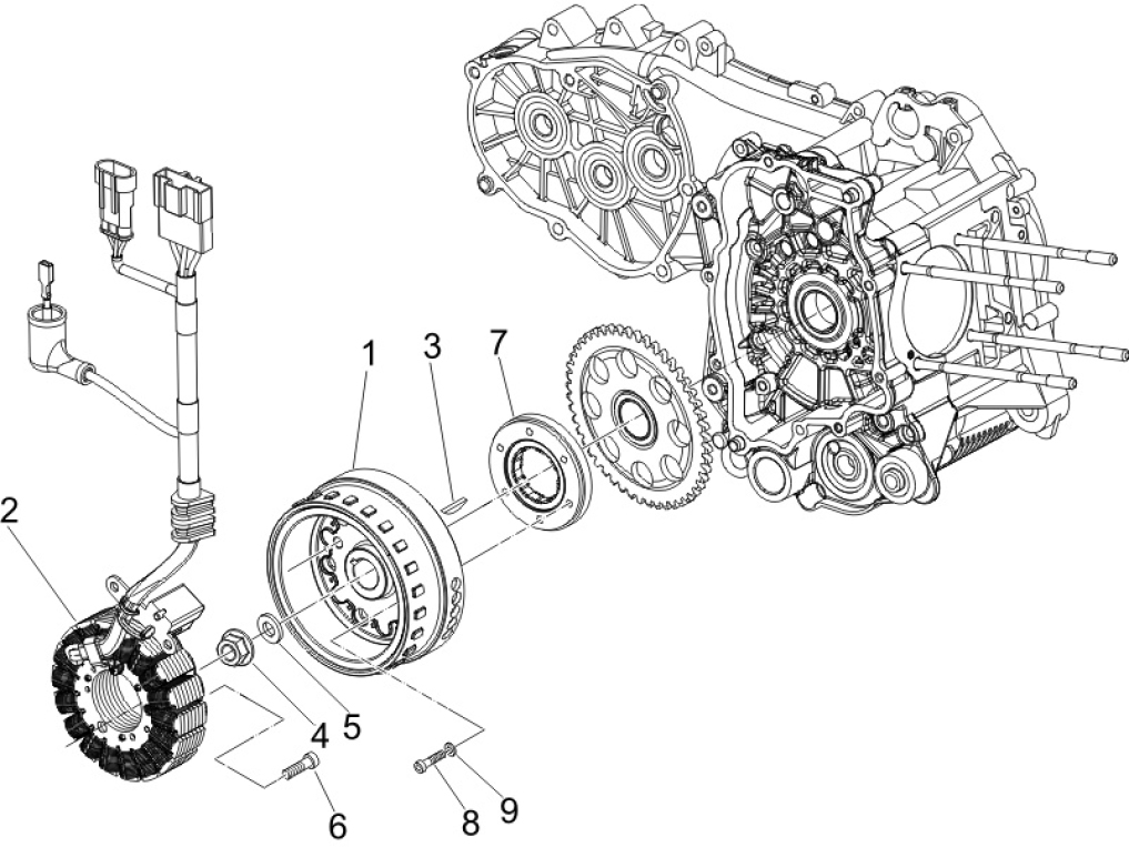 1.21 Magneto dobíjení - Gilera Nexus 500 4T LC 2006-2008 (ZAPM35200)