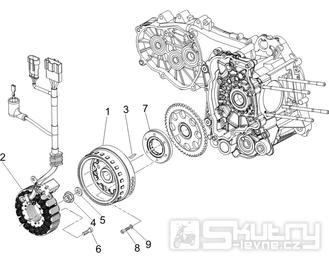 1.21 Magneto dobíjení - Gilera Nexus 500 4T LC 2006-2008 (ZAPM35200)