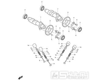 FIG08v Vačková hřídel / Ventily přední - Hyosung GV 125M C Aquila