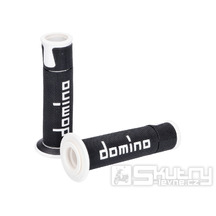 Sada gripů Domino A450 On-Road Racing černá / bílá s otevřenými konci