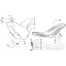 T20 Palivová nádrž, sedačka - Gilera Zulu 50 EBS do roku 2005 (VTBC33300...)