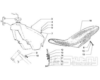 T20 Palivová nádrž, sedačka - Gilera Zulu 50 EBS do roku 2005 (VTBC33300...)