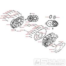 E02 Kryt klikové skříně pravý a kryt variátoru - Kymco MXU 450i LOF LC90CE