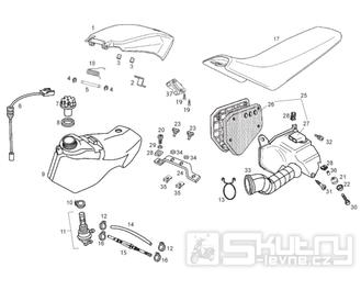 66.04 Palivová nádrž, vzduchový filtr, sedačka - Gilera RCR 50 od roku 2011, D50B0 (ZAPABA01)