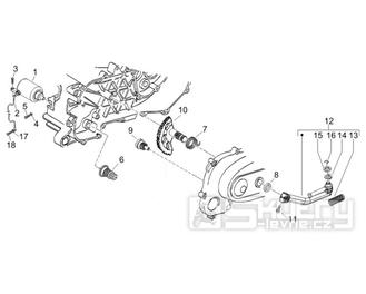 1.20 Elektrický startér motoru, nakopávací páka - Gilera Runner 50 SP 2005-2006 (ZAPC46100)