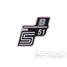 Nápis S51 B samolepicí fólie stříbrná pro Simson S51 / S51 Enduro