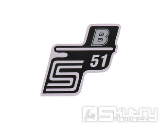 Nápis S51 B samolepicí fólie stříbrná pro Simson S51 / S51 Enduro