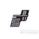 Nápis S51 B samolepicí fólie stříbrná pro Simson S51 / S51 Enduro
