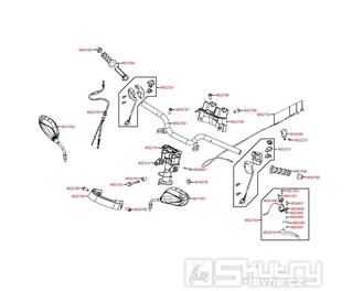 F03 Řidítka / zrcátka / gripy a kapotáž řidítek - Kymco Agility 50 RS 2T Naked KE10BB