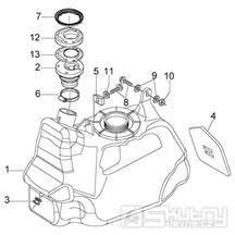 T21 Palivová nádrž - Gilera Nexus 500ccm 4T LC do roku 2005 (ZAPM35200... , ZAPM3510...)