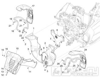 2.33 Přední blatníky - Gilera Fuoco 500ccm 4T-4V ie E3 LT od 2013 (ZAPM83100...)