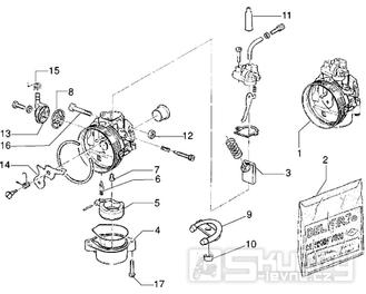 T13 Karburátor (jednotlivé díly) - Gilera Surfer (VTBC 08000 ...)