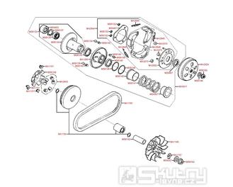 E05 Variátor / spojka - Kymco Super 8 125