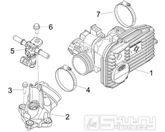 1.36 Škrtící klapka, vstřikovač - Gilera Nexus 125ie 4T LC 2008 (ZAPM35700)