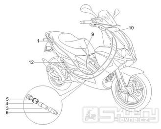 5.03 Plynové lanko, rozdělovač - Gilera Runner 50 PureJet 2005-2006 UK (ZAPC46200)