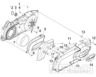 1.15 Kryt variátoru, přívod vzduchu pro variátor - Gilera Nexus 125ie 4T LC 2009 (ZAPM35700)
