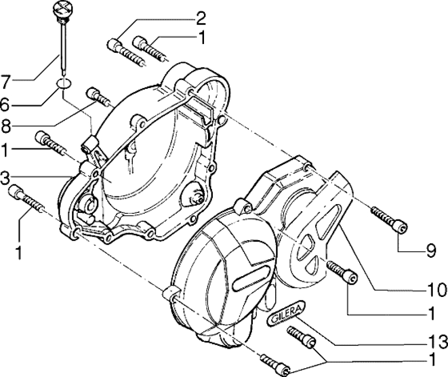 T12 Kryt klikové skříně - Gilera RK 50 (VTBC 08000 0001001)