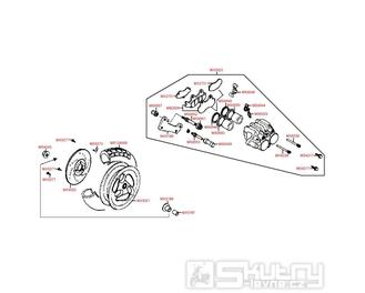 F08 Zadní kolo a brzdič - Kymco Dink 125