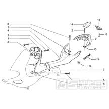 T31 Kapotáž, středový plast - Gilera Runner VX 125 4T (ZAPM24100, ZAPM24000)