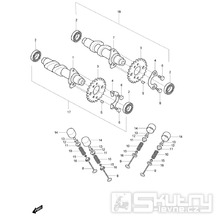 FIG08h Vačková hřídel / Ventily zadní - Hyosung GV 125M C Aquila