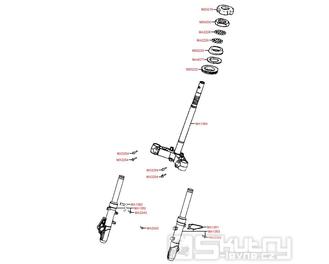 F06 Tyč řízení a tlumiče - Kymco Movie S 125i SR25BA