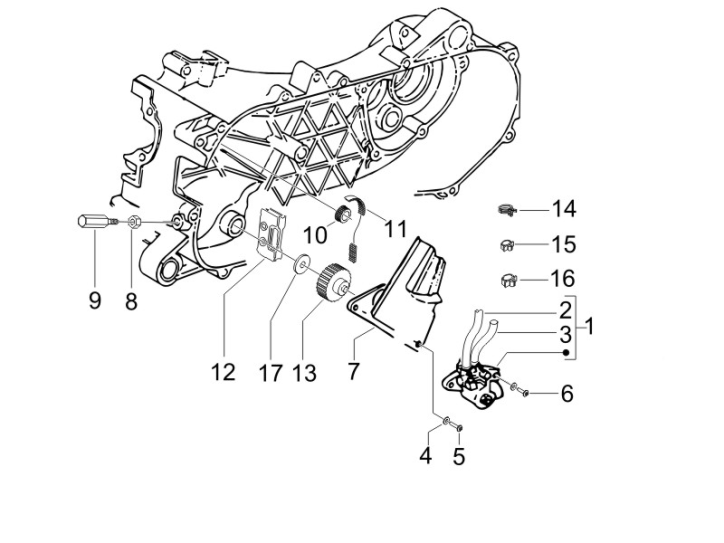 1.18 Olejové čerpadlo - Gilera Stalker 50 2T 2008-2011 (ZAPC40100, ZAPC40101)