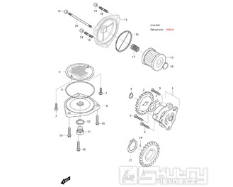 14 Olejové čerpadlo / Filtr - Hyosung GV 650i E