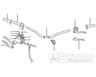 3.06 Řidítka, gripy, brzdová a spojková páčka - Gilera RCR 50 od roku 2006, D50B0 (ZAPG11D1)