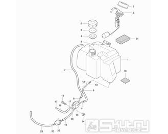 23 Palivová nádrž - Hyosung SB 50 Cab 1997-
