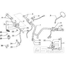 T27 Řidítka, ovládací prvky, přepínače, zrcátka - Gilera Eaglet automat do 2005 (ZAPC09000...)