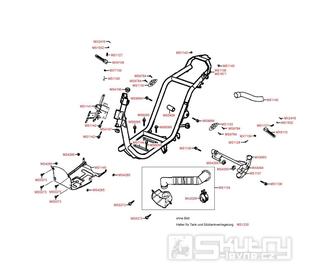 F21 Rám a držák motoru - Kymco Top Boy 50 (COBRA)