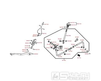 F15 Hlavní brzdový válec zadní a řadící páka - Kymco Maxxer 450i